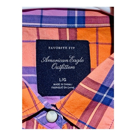 Women’s Am. Eagle Outfitters Plaid Western Core Snap Front Long Sleeve - Picture 3 of 3